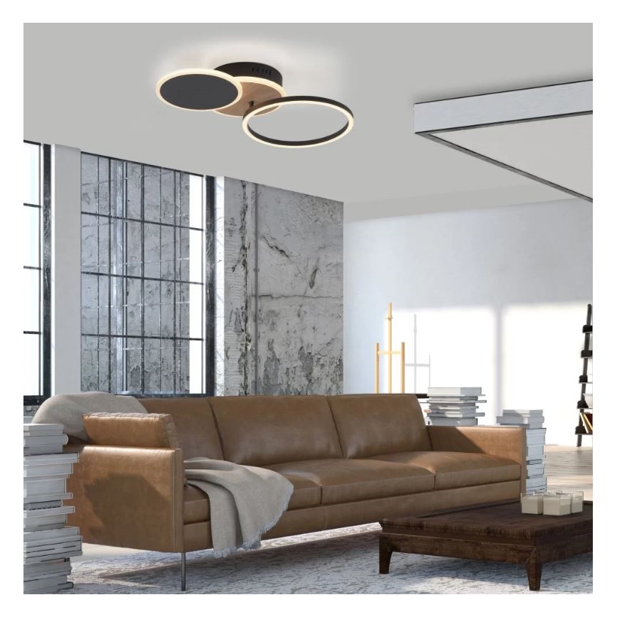 Leuchten Direkt 14116-78 - Plafoniera LED SEVENT LED/25,5W/230V nero/marrone