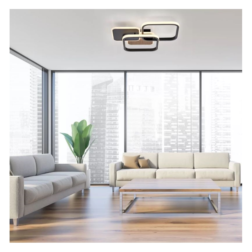 Leuchten Direkt 14117-78 - Plafoniera LED SEVENT LED/36W/230V nero/marrone