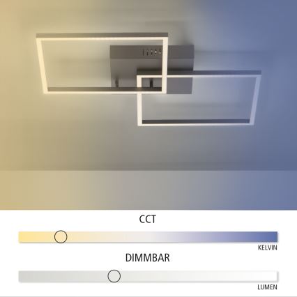 Leuchten Direkt 14141-18 - Plafoniera LED dimmerabile IVEN 2xLED/13,5W/230V + telecomando