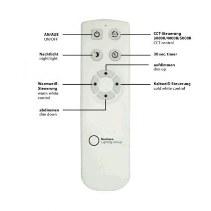 Leuchten Direkt 14227-16 - Plafoniera LED dimmerabile JONAS LED/22W/230V 3000-5000K + telecomando