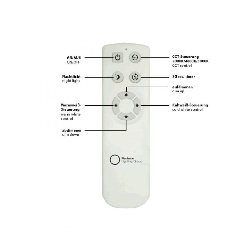 Leuchten Direkt 14227-16 - Plafoniera LED dimmerabile JONAS LED/22W/230V 3000-5000K + telecomando