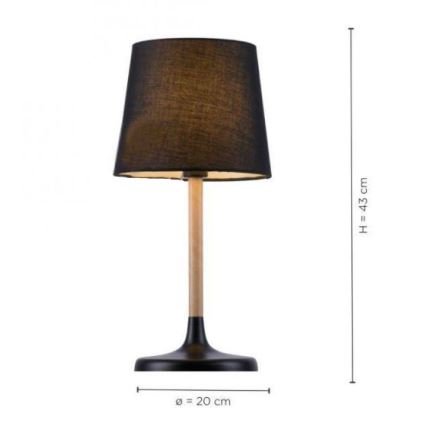 Leuchten Direkt 14423-18 - Lampada da tavolo NIMA 1xE14/40W/230V nera