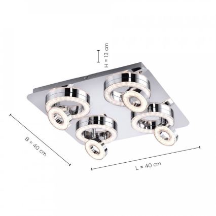 Leuchten Direkt 14522-17 - Faretto LED TIM 4xLED/2,8W/230V + 4xLED/3,1W