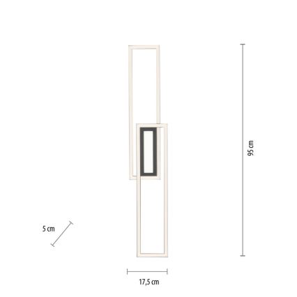 Leuchten Direkt 14696-18 - LED Lampadario a plafone dimmerabile ASMIN LED/45W/230V nero