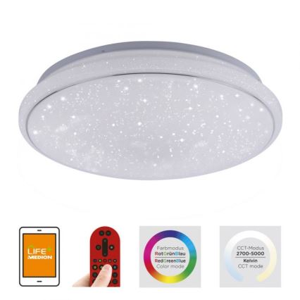 Leuchten Direkt 14743-16 - Plafoniera LED RGB dimmerabile JUPI LED/28W/230V Tuya 2700-5000K + telecomando