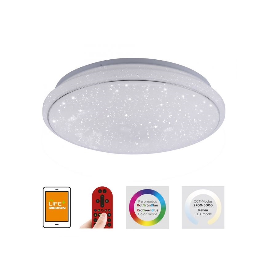 Leuchten Direkt 14743-16 - Plafoniera LED RGB dimmerabile JUPI LED/28W/230V Tuya 2700-5000K + telecomando