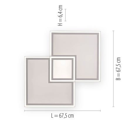 Leuchten Direkt 14855 - Plafoniera a 16 LED dimmerabile EDGING LED/51W/230V 2700-5000K + telecomando