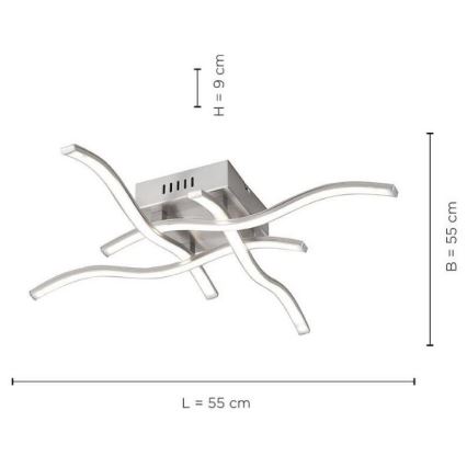 Leuchten Direkt 15131-55 - Lampadario LED da superficie WAWE 4xLED/4,6W/230V cromo opaco