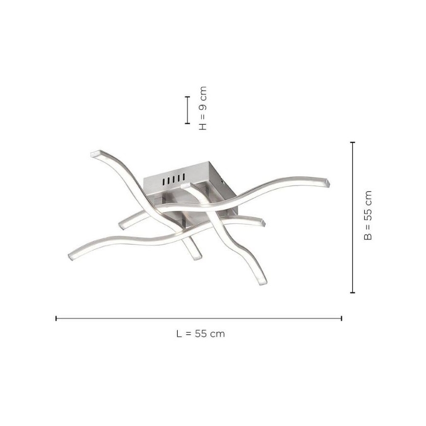 Leuchten Direkt 15131-55 - Lampadario LED da superficie WAWE 4xLED/4,6W/230V cromo opaco