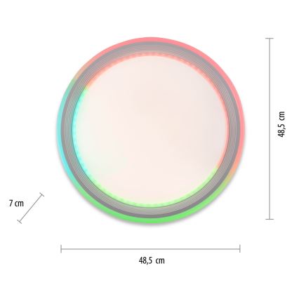 Leuchten Direkt 15154-16 - Plafoniera LED RGB dimmerabile EDGING LED/39W/230V