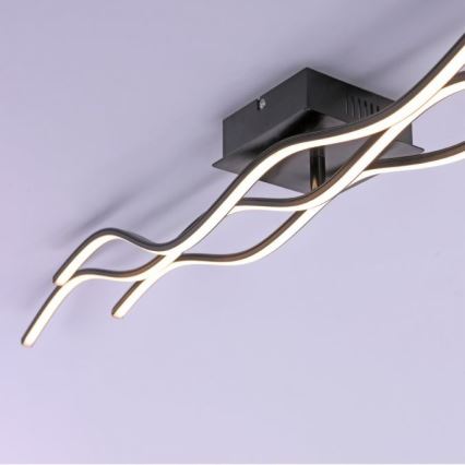 Leuchten Direkt 15167-18-LED Plafoniera WAWE 2xLED/12,5W/230V+LED/17W nera