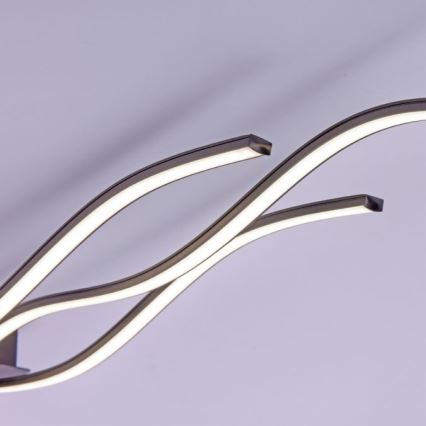 Leuchten Direkt 15167-18-LED Plafoniera WAWE 2xLED/12,5W/230V+LED/17W nera