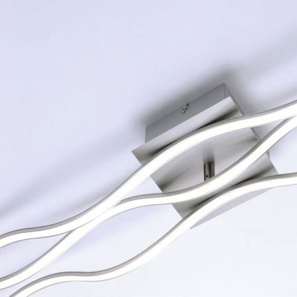 Leuchten Direkt 15167-55 - Plafoniera LED WAWE 2xLED/12,5W/230V+LED/17W cromo satinato