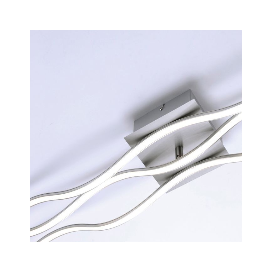 Leuchten Direkt 15167-55 - Plafoniera LED WAWE 2xLED/12,5W/230V+LED/17W cromo satinato