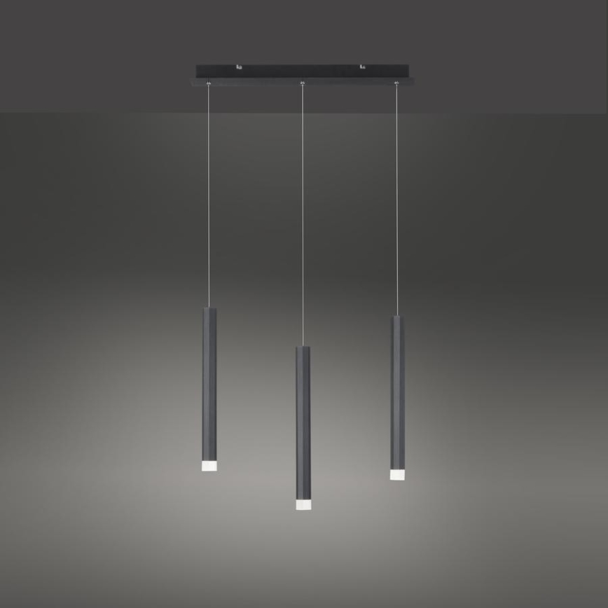 Leuchten Direkt 15203-18 - Lampadario a LED su una corda 3xLED/4,8W/230V nero