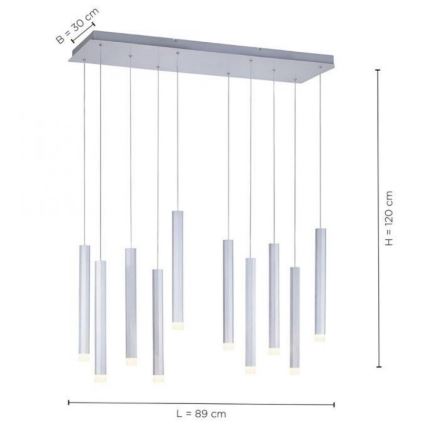 Leuchten Direkt 15206-95 - Lampadario LED su filo BRUNO 10xLED/4,8W/230V