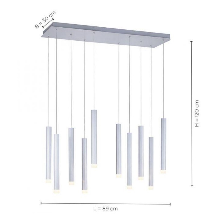 Leuchten Direkt 15206-95 - Lampadario LED su filo BRUNO 10xLED/4,8W/230V