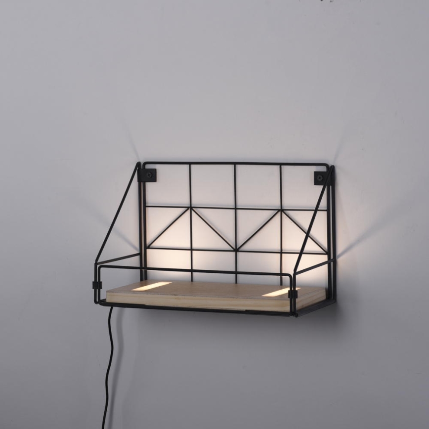 Leuchten Direkt 15276-18 - Mensola con illuminazione a LED BOARD 2xLED/1,75W/230V 30 cm eucalipto