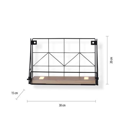 Leuchten Direkt 15276-18 - Mensola con illuminazione a LED BOARD 2xLED/1,75W/230V 30 cm eucalipto