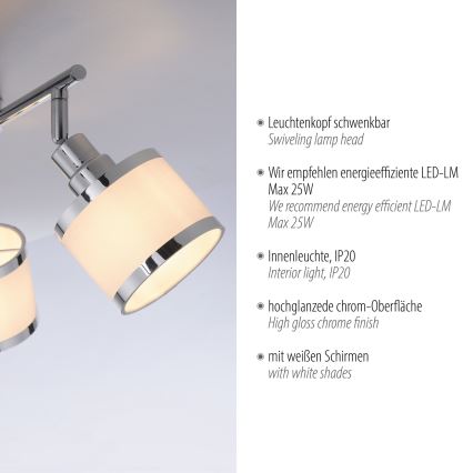 Leuchten Direkt 15373-17 - Faretto ACCOR 3xE14/25W/230V