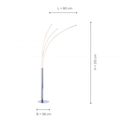 Leuchten Direkt 15383-55 - Lampada da terra LED MAJA 3xLED/6W/230V cromo lucido