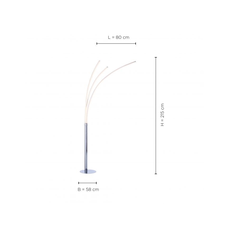 Leuchten Direkt 15383-55 - Lampada da terra LED MAJA 3xLED/6W/230V cromo lucido