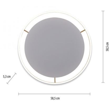 Leuchten Direkt 15392-60 - Plafoniera LED dimmerabile RITUS LED/28W/230V ottone