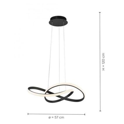 Leuchten Direkt 15402-18-LED Lampadario dimmerabile su filo MARIA LED/25W/230V nero