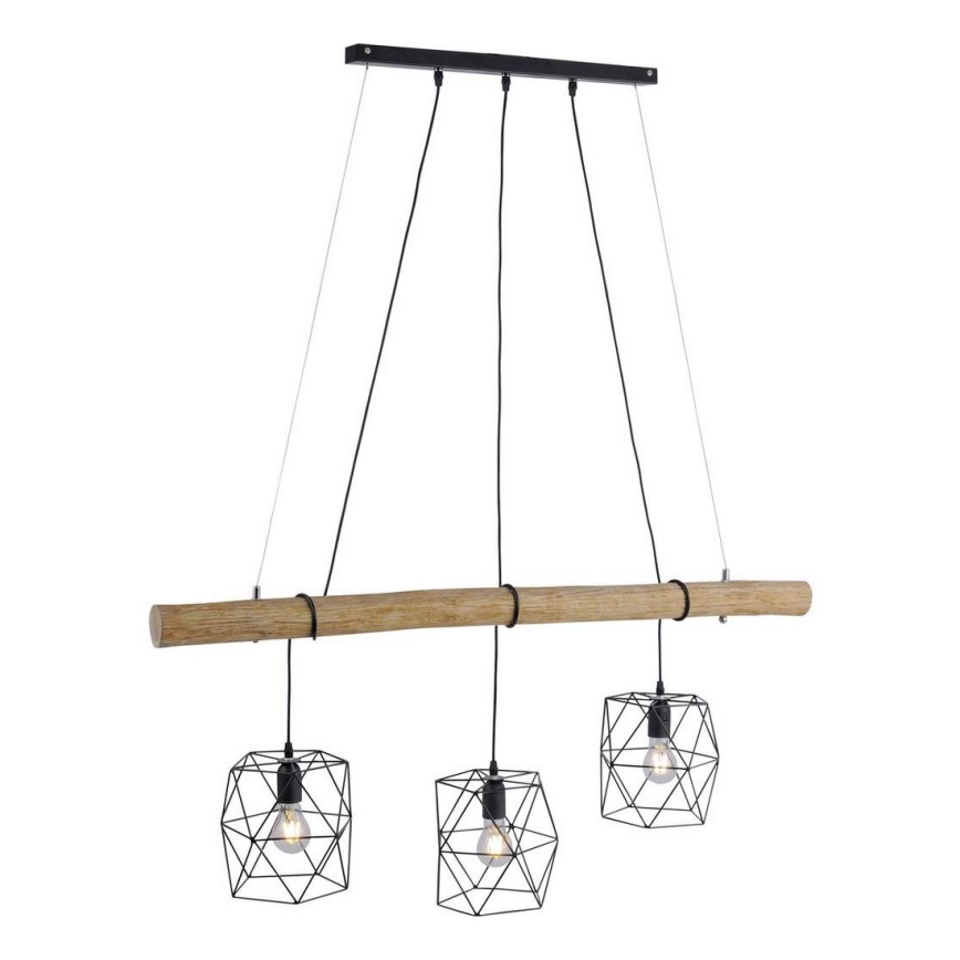 Leuchten Direkt 15503-18 - Lampadario a sospensione con filo EDGAR 3xE27/60W/230V eucalipto