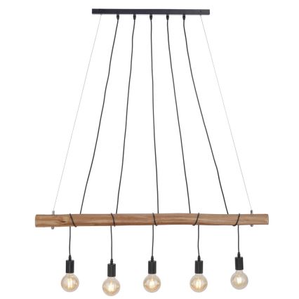 Leuchten Direkt 15515-18 - Lampadario a sospensione con filo DAMIAN 5xE27/60W/230V eucalipto