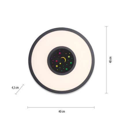 Leuchten Direkt 15572-18 - Plafoniera LED RGBW dimmerabile ASTRO LED/17,5W/230V 2700-5000K + telecomando