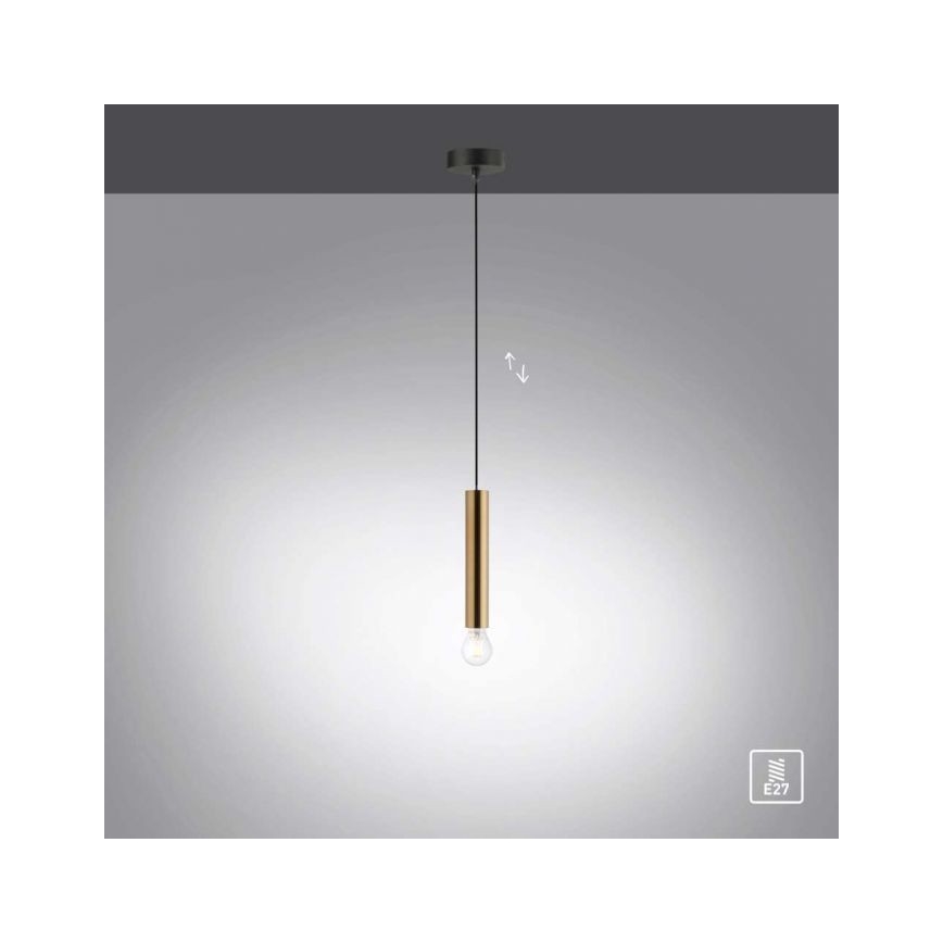 Leuchten Direkt 15617-60 - Lampadario a sospensione con filo BRUNA 1xE27/60W/230V ottone