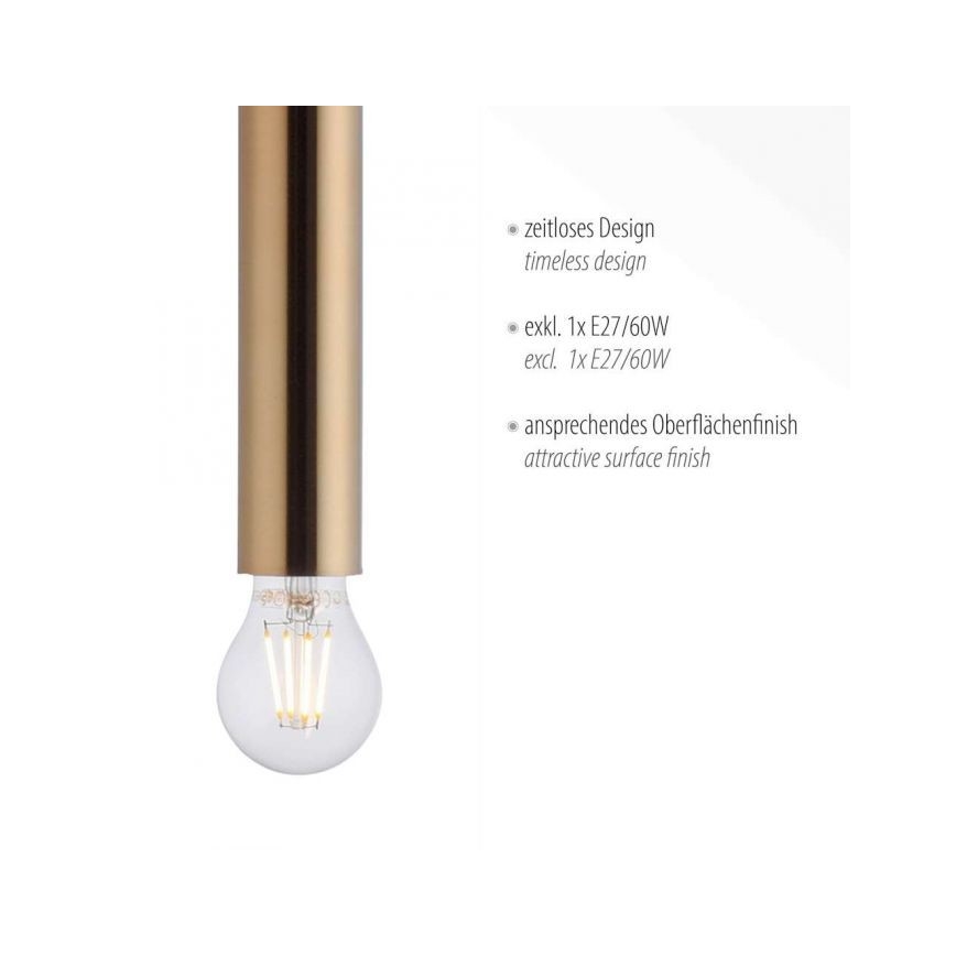 Leuchten Direkt 15617-60 - Lampadario a sospensione con filo BRUNA 1xE27/60W/230V ottone
