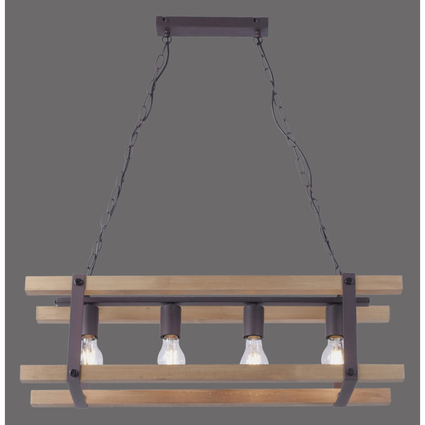 Leuchten Direkt 15684-79 - Lampadario a sospensione con catena EDITH 4xE27/60W/230V pino