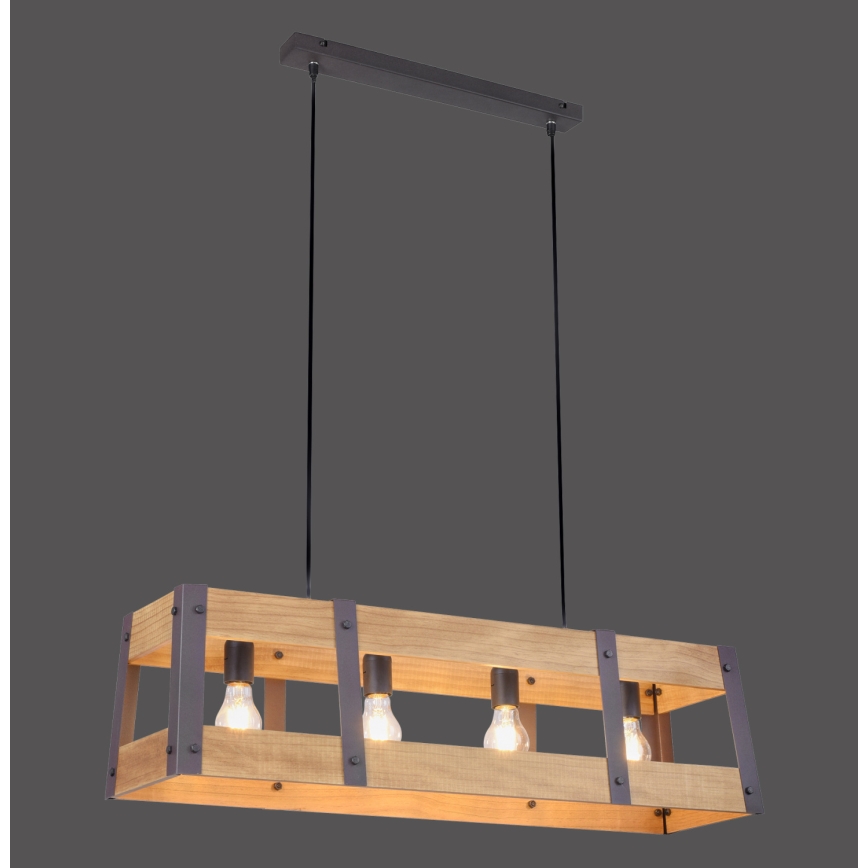 Leuchten Direkt 15721-79 - Lampadario a sospensione con filo CRATE 4xE27/60W/230V