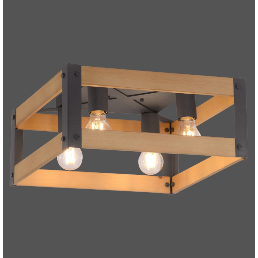 Leuchten Direkt 15724-79 - Plafoniera CRATE 4xE27/60W/230V