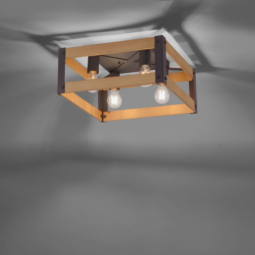 Leuchten Direkt 15724-79 - Plafoniera CRATE 4xE27/60W/230V