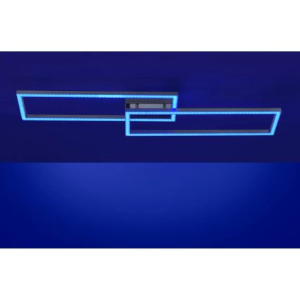 Leuchten Direkt 16430-55 - Lampada da soffitto MAXI LED RGBW dimmerabile 2xLED/18W/230V 2700-5000K cromo opaco + telecomando