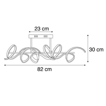 Leuchten Direkt 19032-21 - Lampadario LED dimmerabile da superficie CURLS LED/25,8W/230V