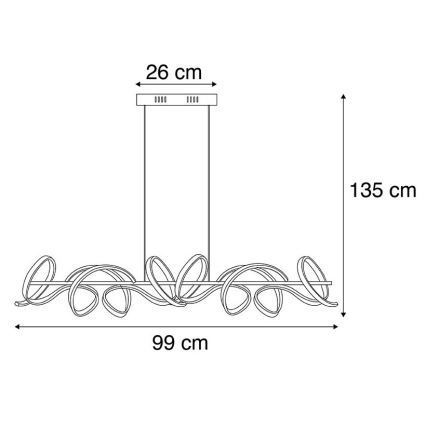 Leuchten Direkt 19033-21 - Lampadario a sospensione dimmerabile a LED su cavo CURLS LED/40,8W/230V