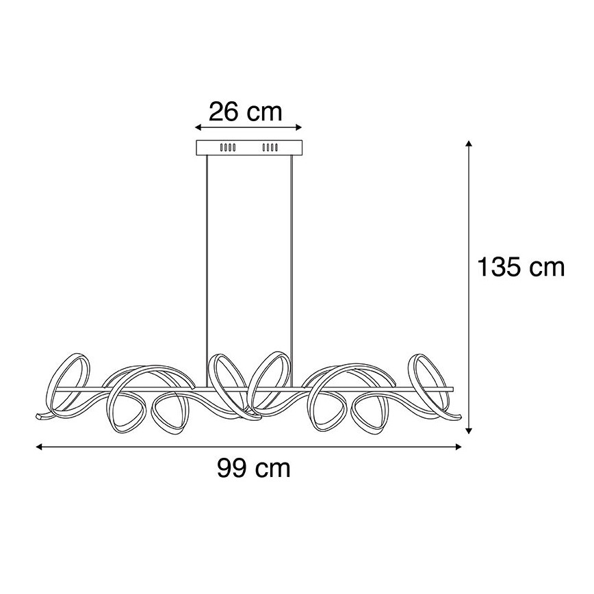 Leuchten Direkt 19033-21 - Lampadario a sospensione dimmerabile a LED su cavo CURLS LED/40,8W/230V