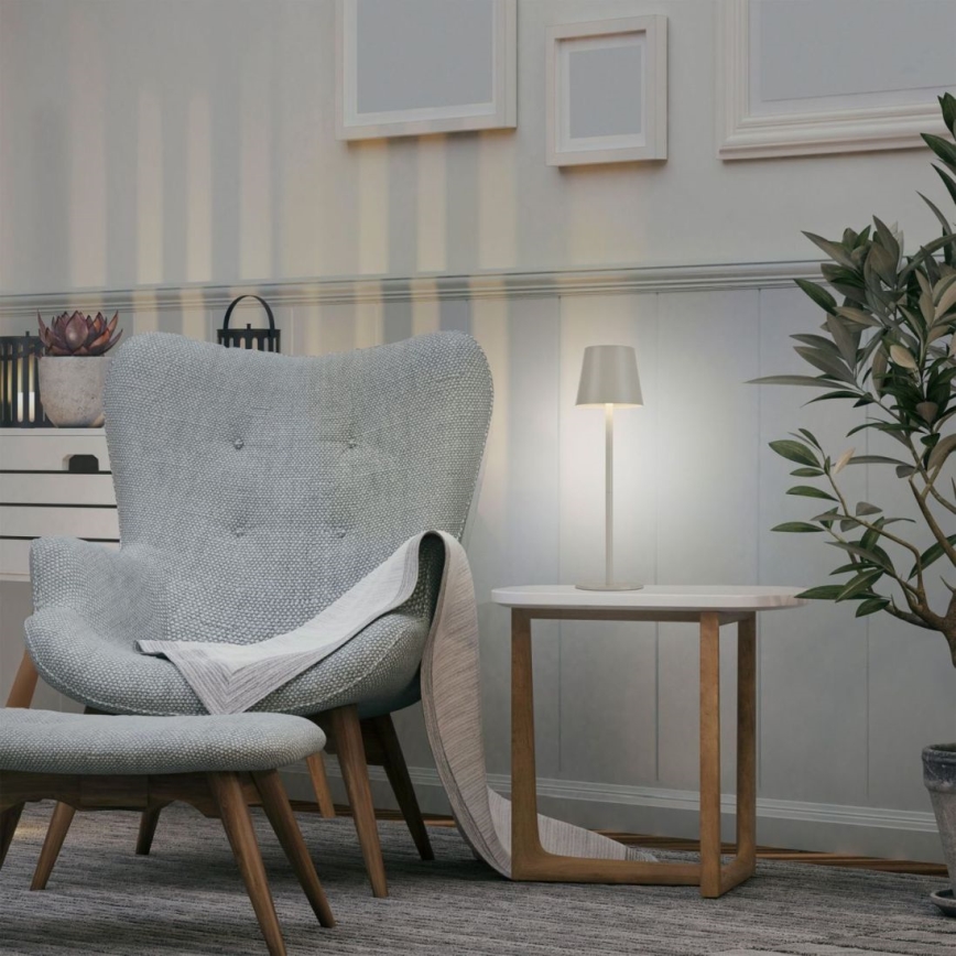 Leuchten Direkt 19250-40 - LED Lampada da tavolo ricaricabile dimmerabile per esterni EURIA LED/3W/5V 2600 mAh IP54 grigio