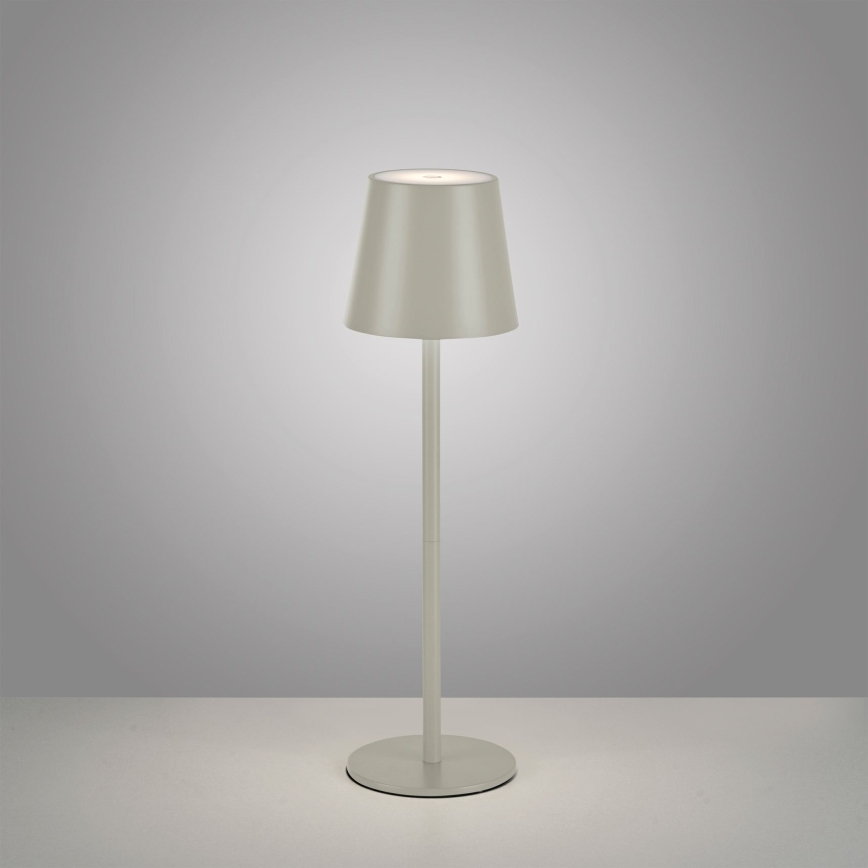 Leuchten Direkt 19250-40 - LED Lampada da tavolo ricaricabile dimmerabile per esterni EURIA LED/3W/5V 2600 mAh IP54 grigio