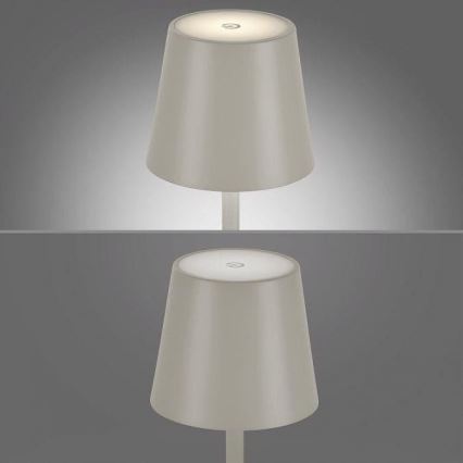 Leuchten Direkt 19250-40 - LED Lampada da tavolo ricaricabile dimmerabile per esterni EURIA LED/3W/5V 2600 mAh IP54 grigio