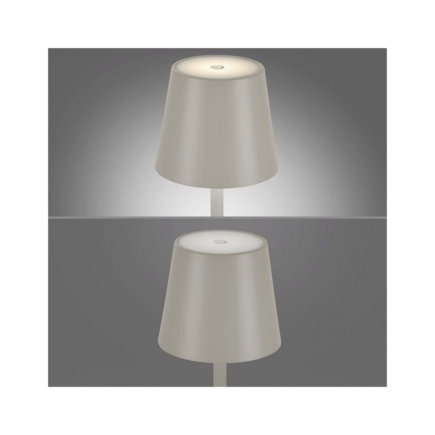 Leuchten Direkt 19250-40 - LED Lampada da tavolo ricaricabile dimmerabile per esterni EURIA LED/3W/5V 2600 mAh IP54 grigio