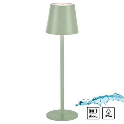 Leuchten Direkt 19250-43 - LED Lampada da tavolo ricaricabile dimmerabile per esterni EURIA LED/3W/5V IP54 verde