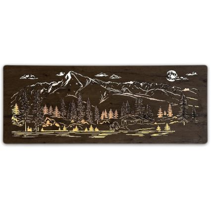 Li-Go 23524/DUB2 - Decorazione da parete LED dimmerabile LED/24W/230V 130x50 cm rovere/Baita di montagna