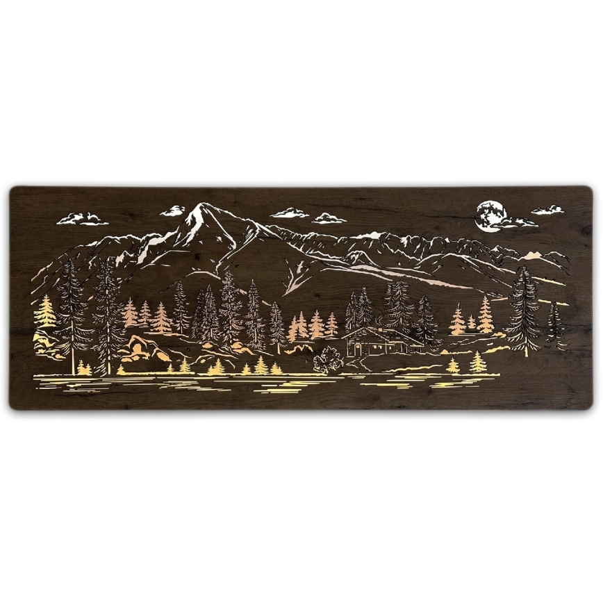 Li-Go 23524/DUB2 - Decorazione da parete LED dimmerabile LED/24W/230V 130x50 cm rovere/Baita di montagna