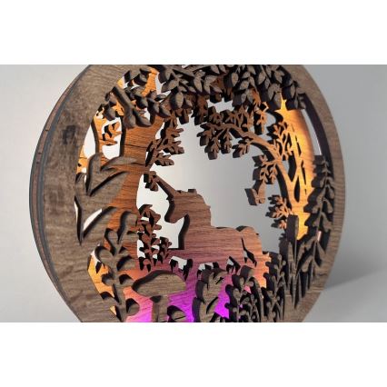Li-Go 23568/DUB2 - Lampada decorativa da tavolo dimmerabile a LED/12W/230V 20x22 cm rovere/unicorno