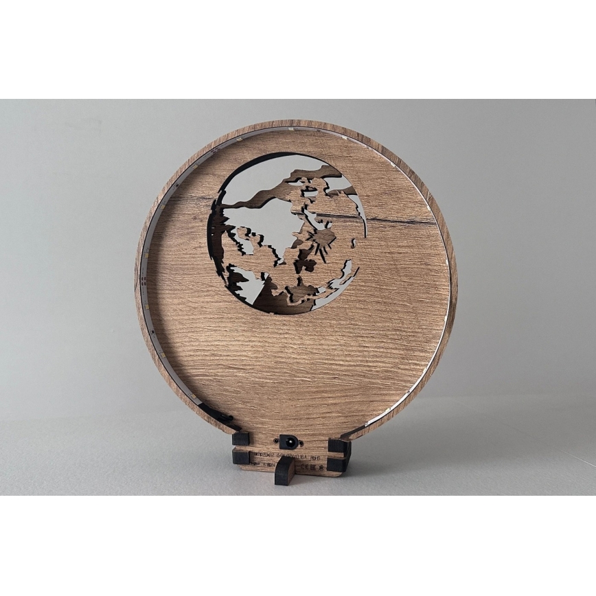 Li-Go 23574/DUB2 - Lampada da tavolo decorativa dimmerabile a LED/12W/230V 20x22 cm rovere/Lupo e luna